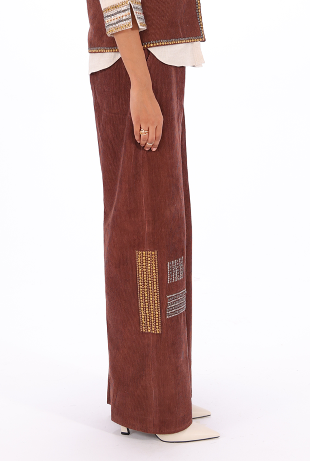 Brown Aari Trouser