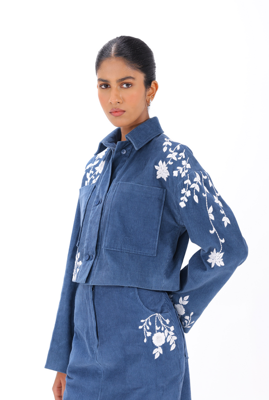 Blue Chikankari Jacket