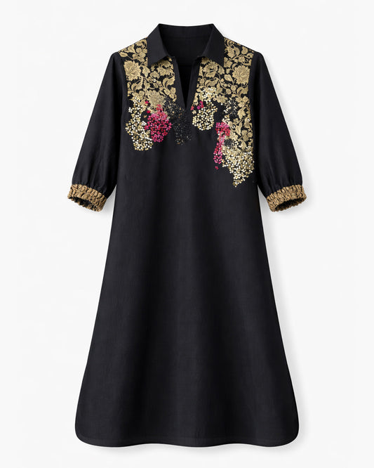 Black Brocade Dress