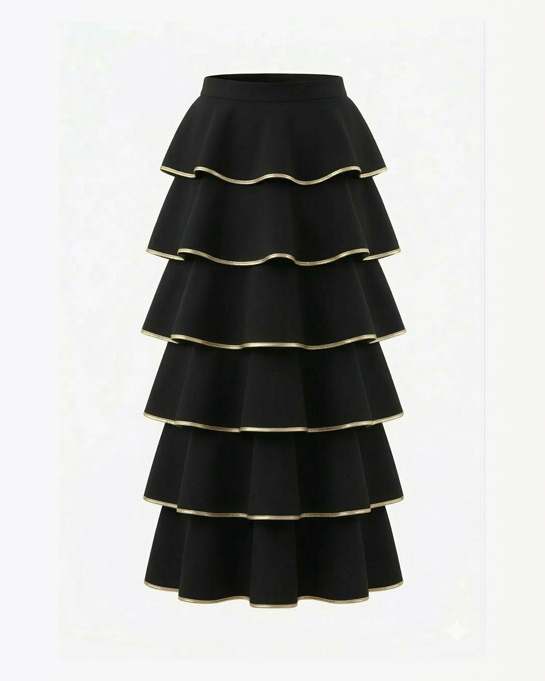 Black Chanderi Flapper Skirt
