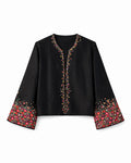 Black Chanderi Floral Top
