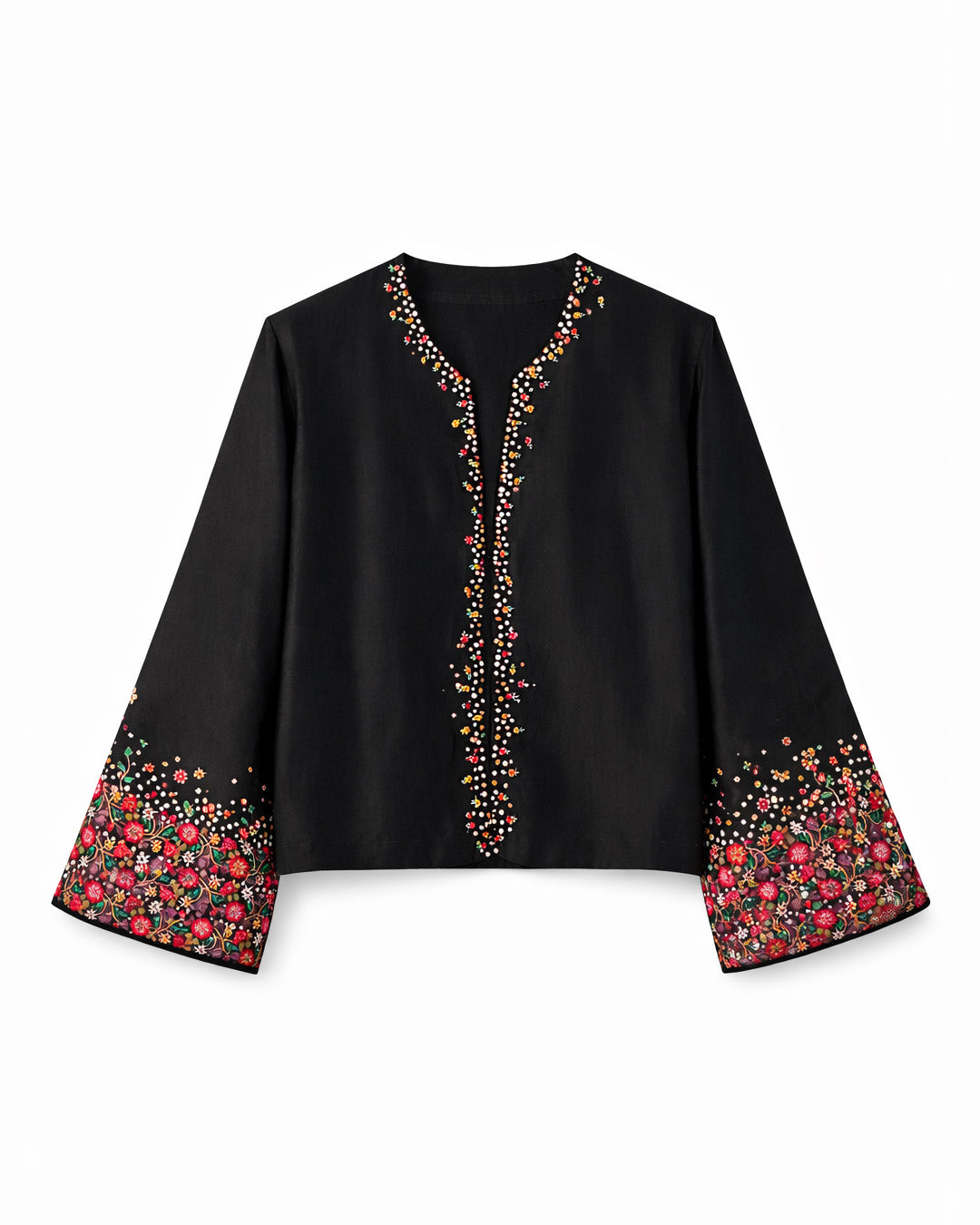 Black Floral Embroidered Co-ord Set