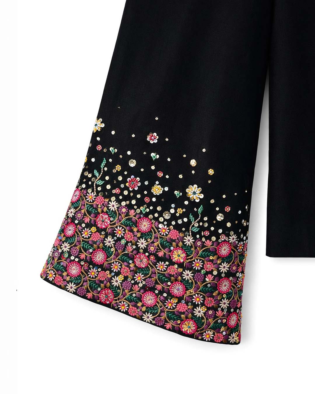 Black Floral Embroidered Co-ord Set