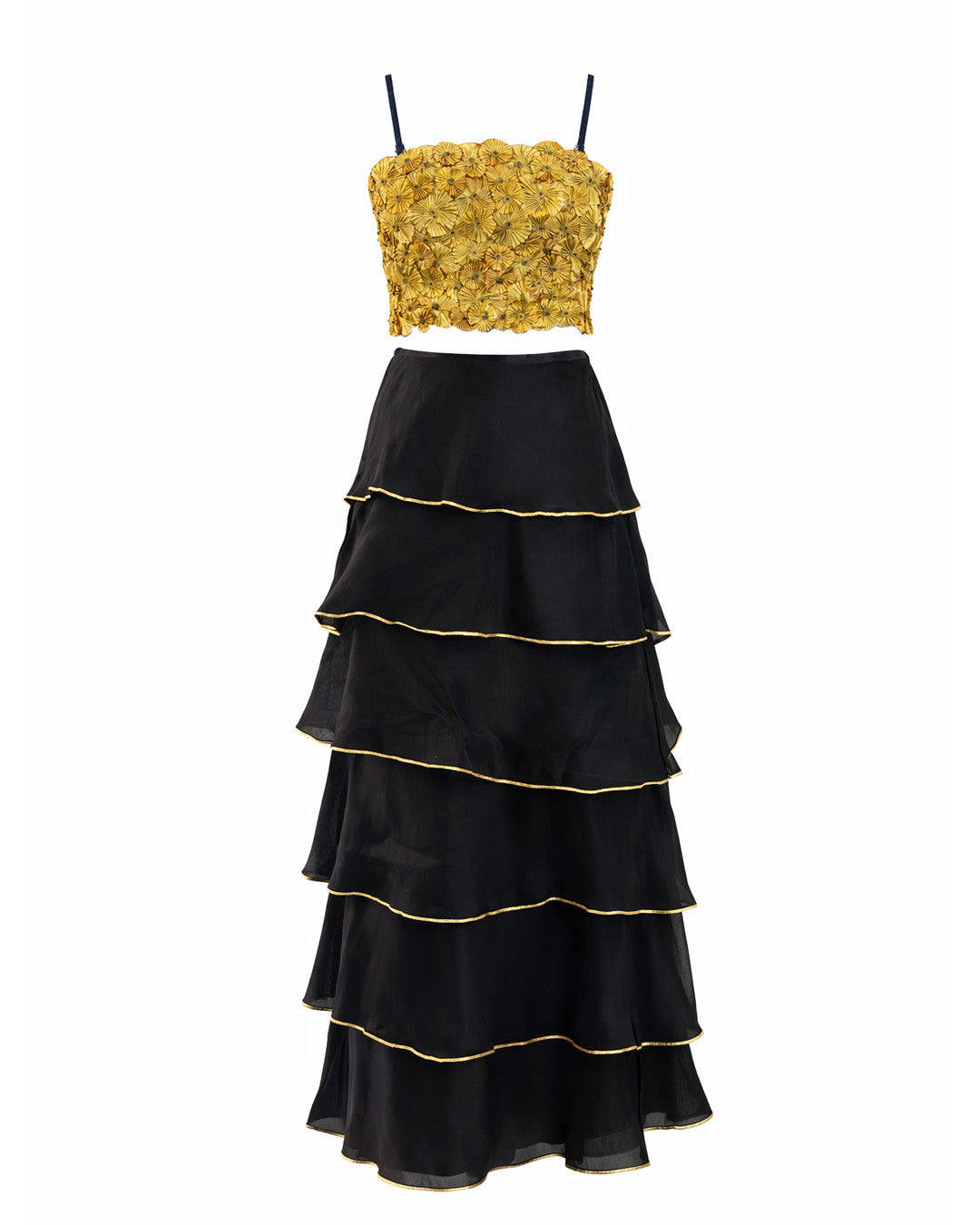 Black Chanderi Flapper Skirt