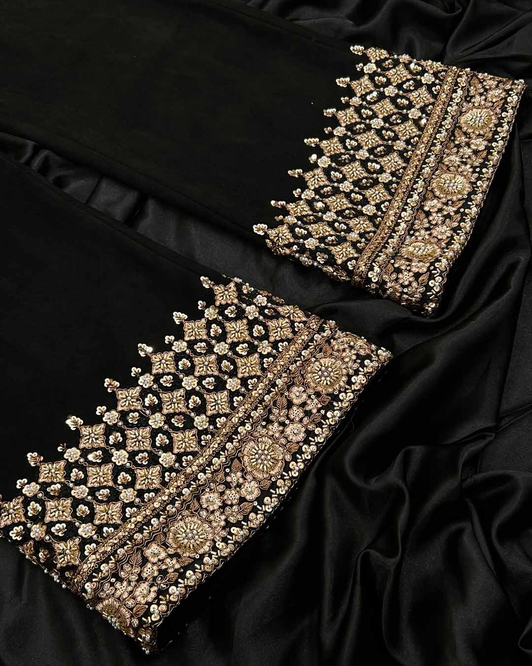 Black Suede Cape Set