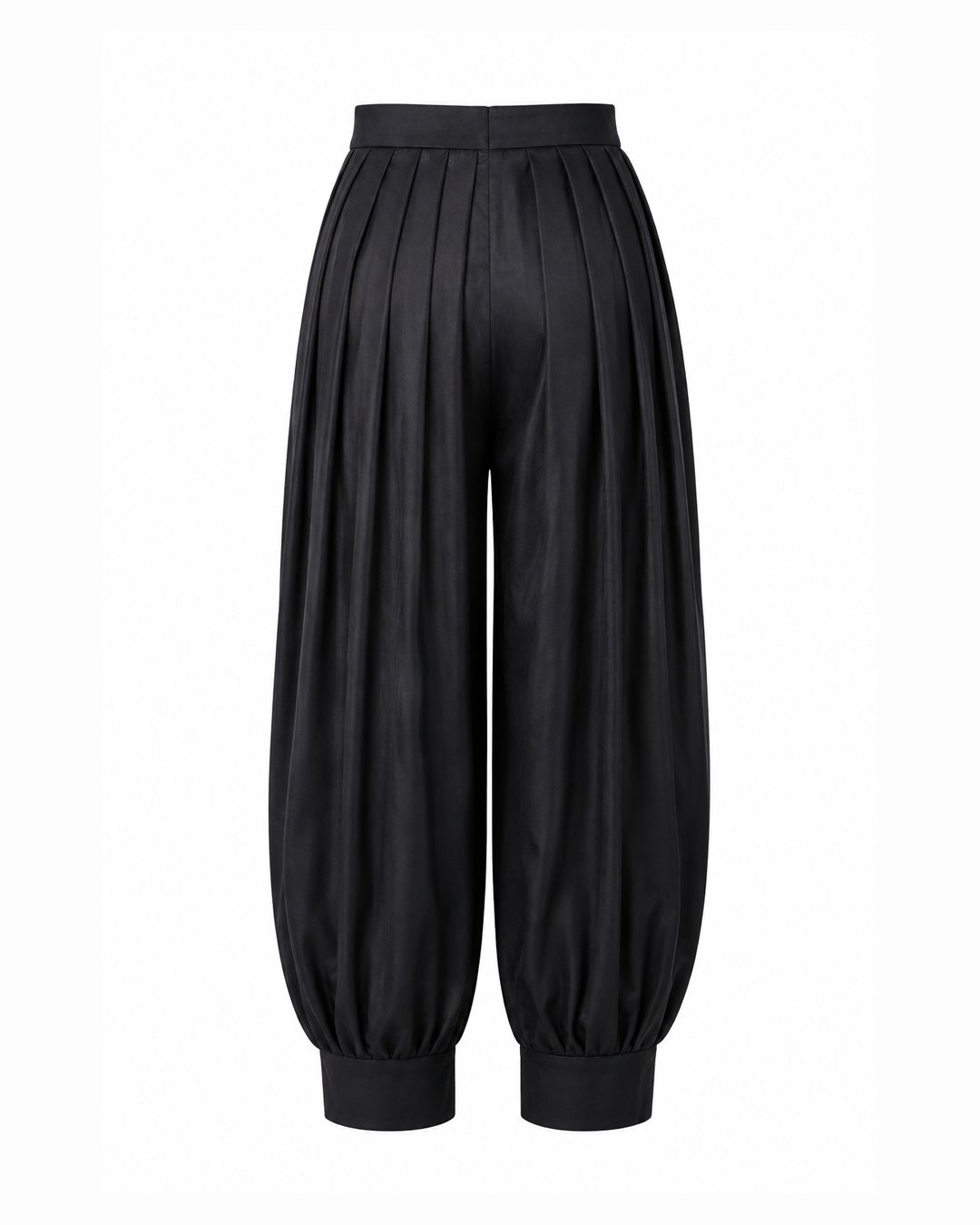 Black Satin Balloon Pants