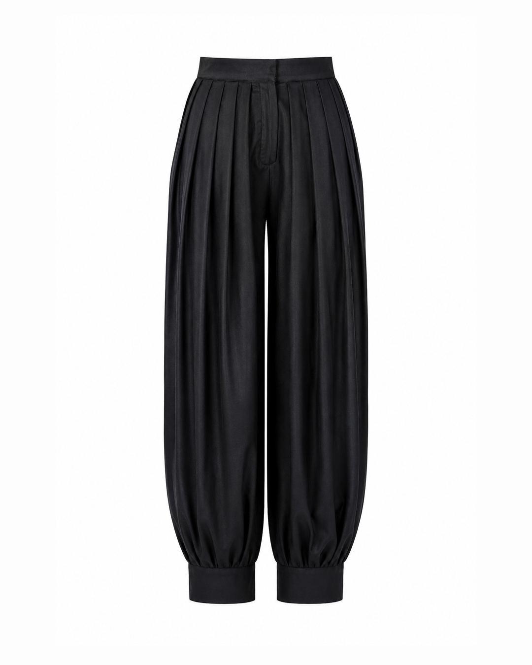 Black Satin Balloon Pants