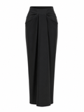 Black Satin Drape Skirt