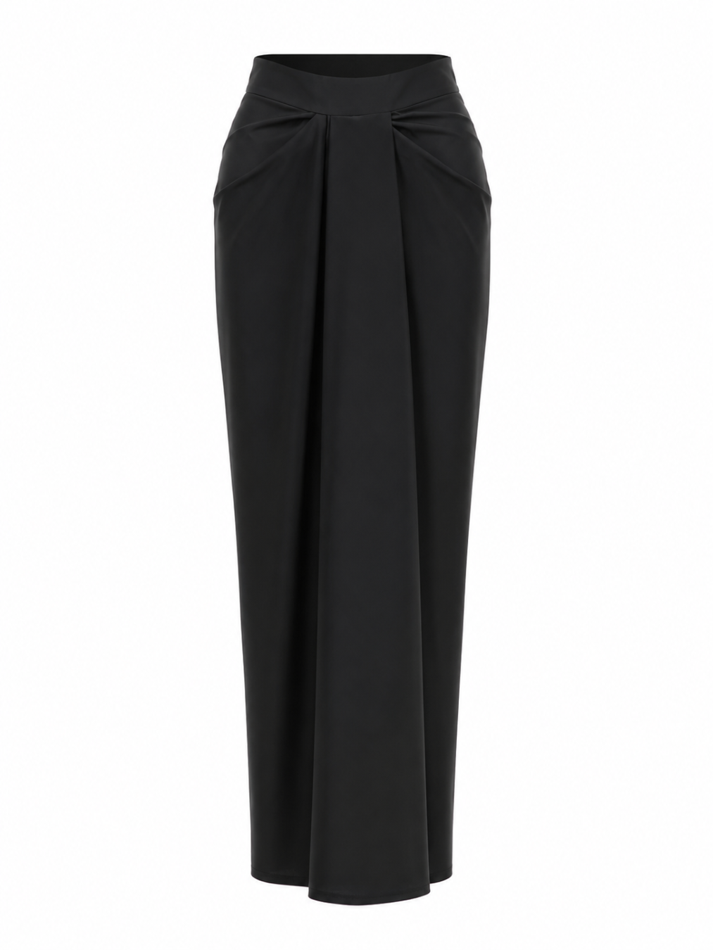 Black Satin Drape Skirt