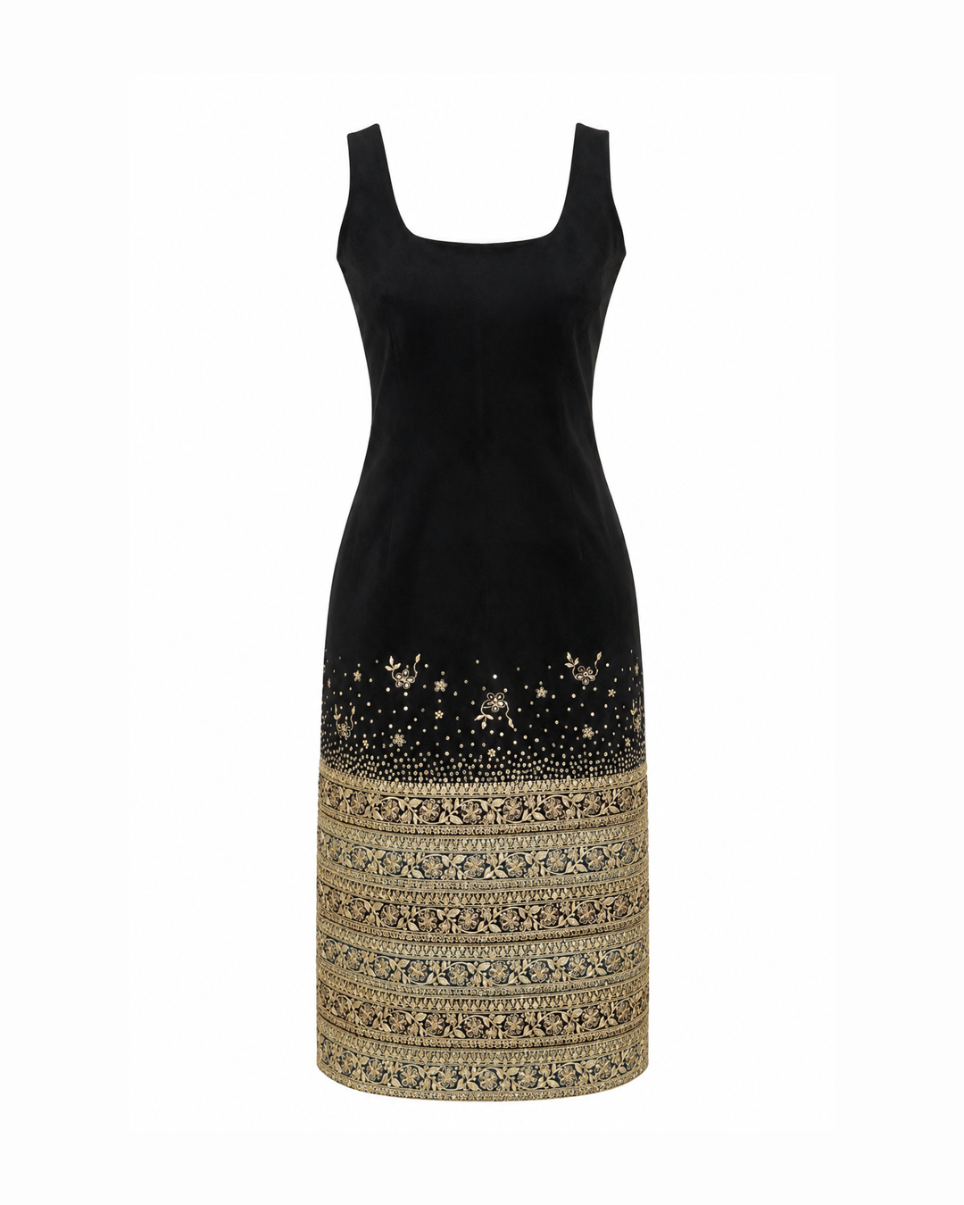 Black Suede Midi Dress