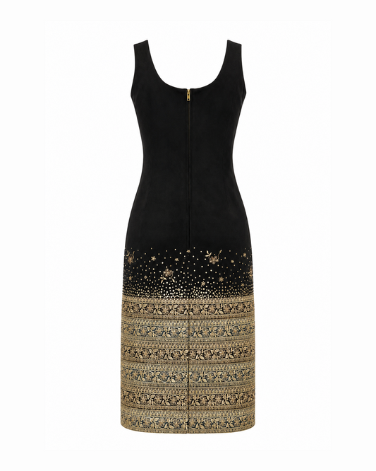 Black Suede Midi Dress