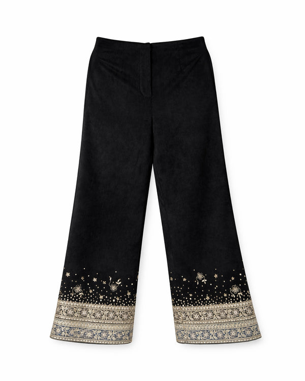 Black Suede Gota Trousers