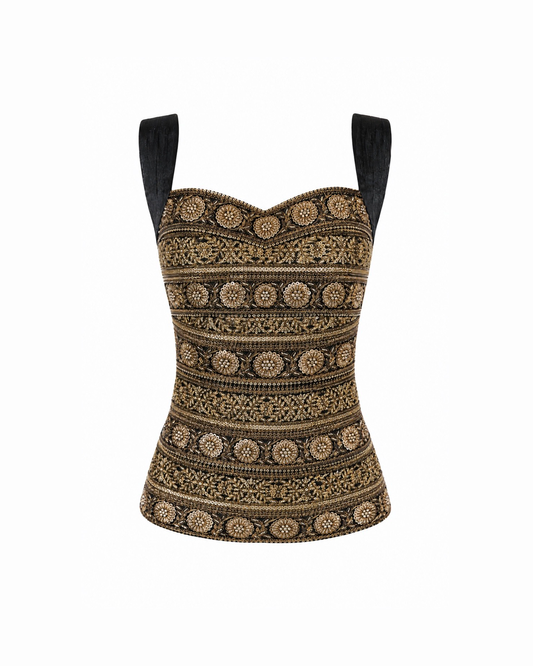 Black and Antique Gold Top