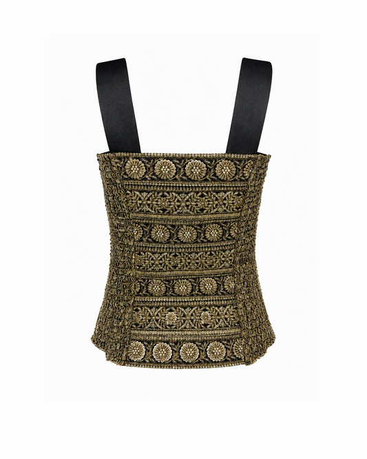 Black and Antique Gold Top