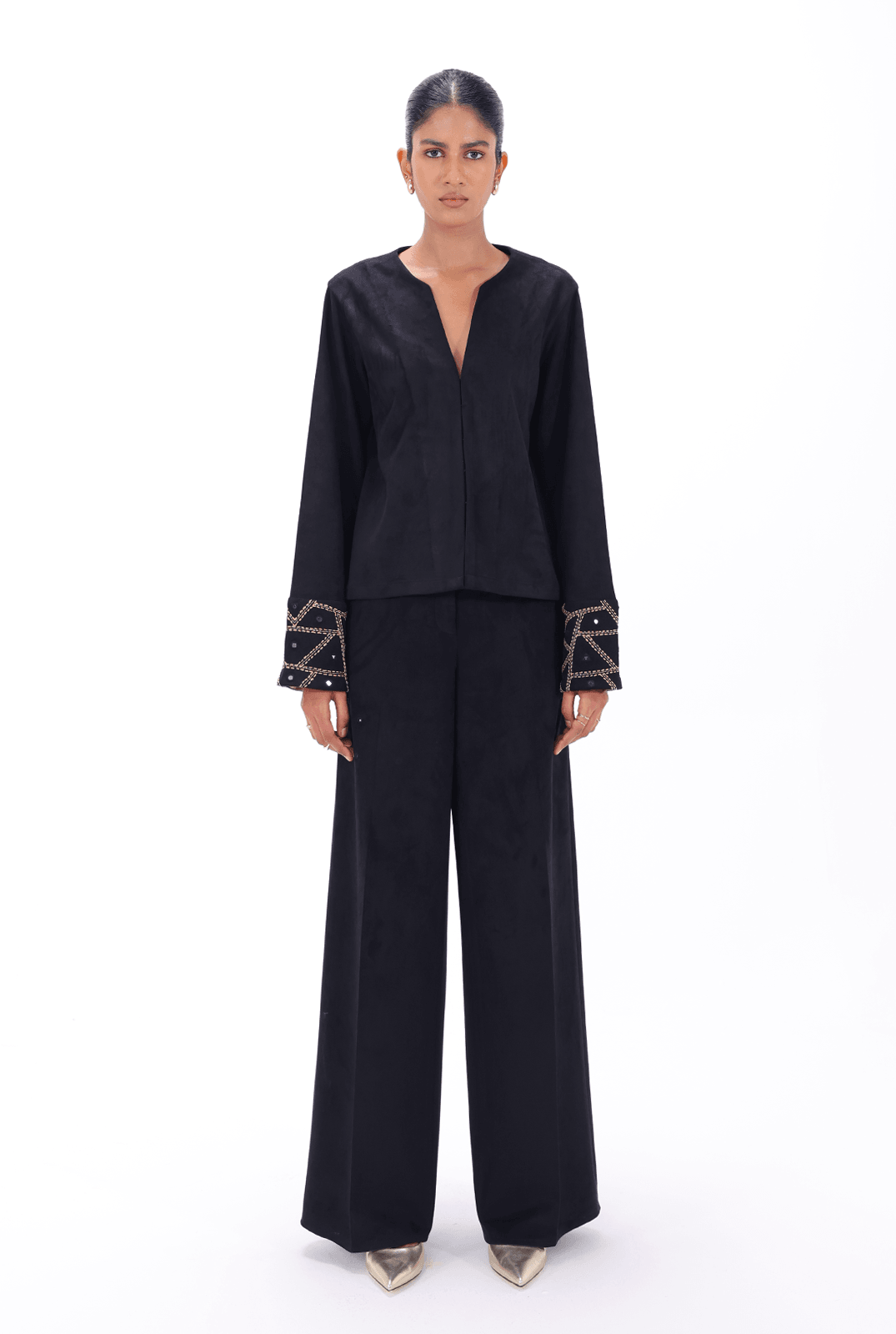 Black Bell-Sleeve Top -  - #tag1# -