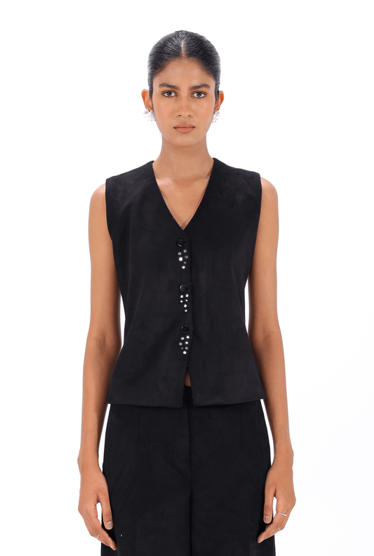 Black Shisha Waistcoat - AMBR INDIA - #tag1# - #tag2# - #tag3# - #tag4#