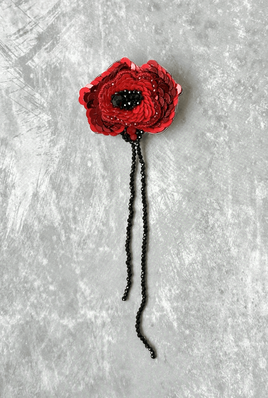 Black and Red Flower Brooch - AMBR INDIA - #tag1# -