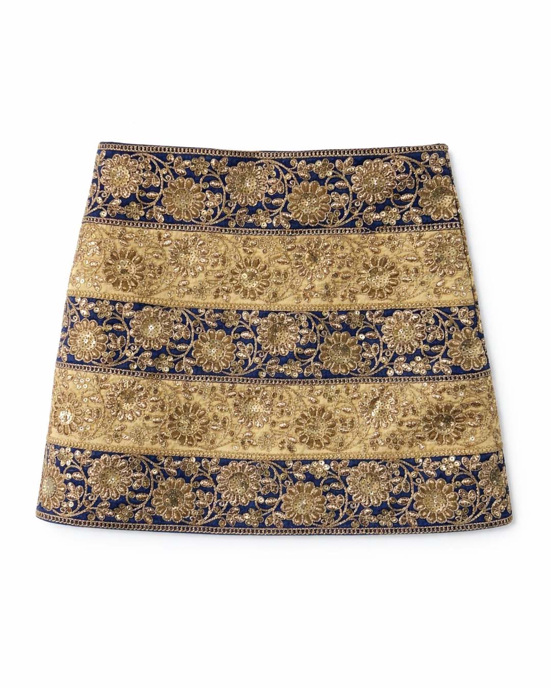 Blue and Beige Gota Skirt