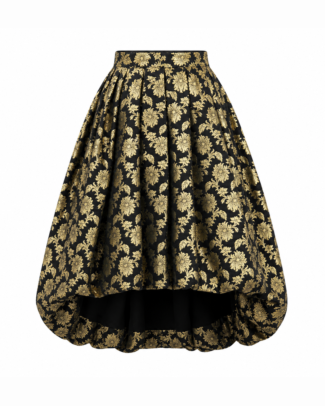 Black Brocade Balloon Skirt