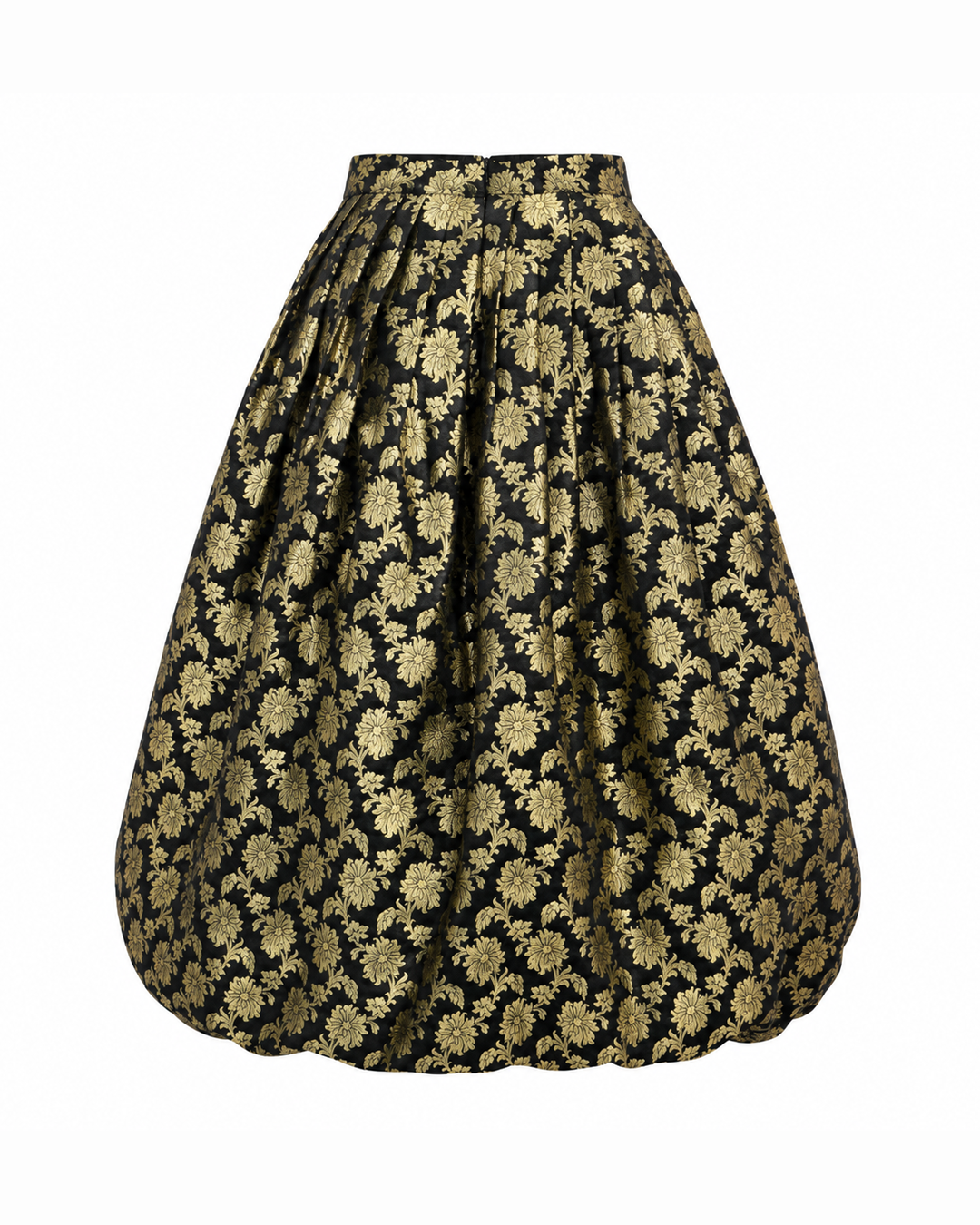 Black Brocade Balloon Skirt