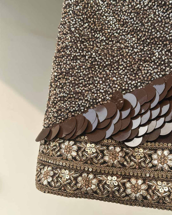 Brown Suede Gota skirt