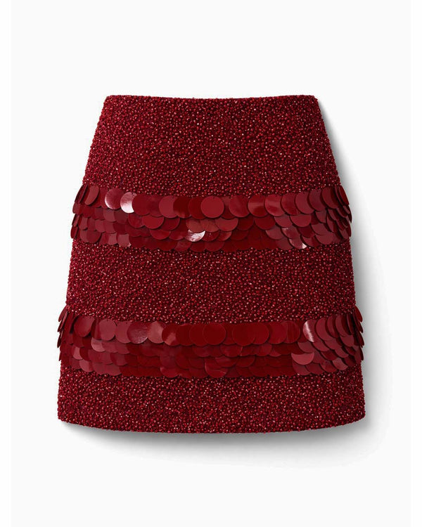 Burgundy Sequin Skirt