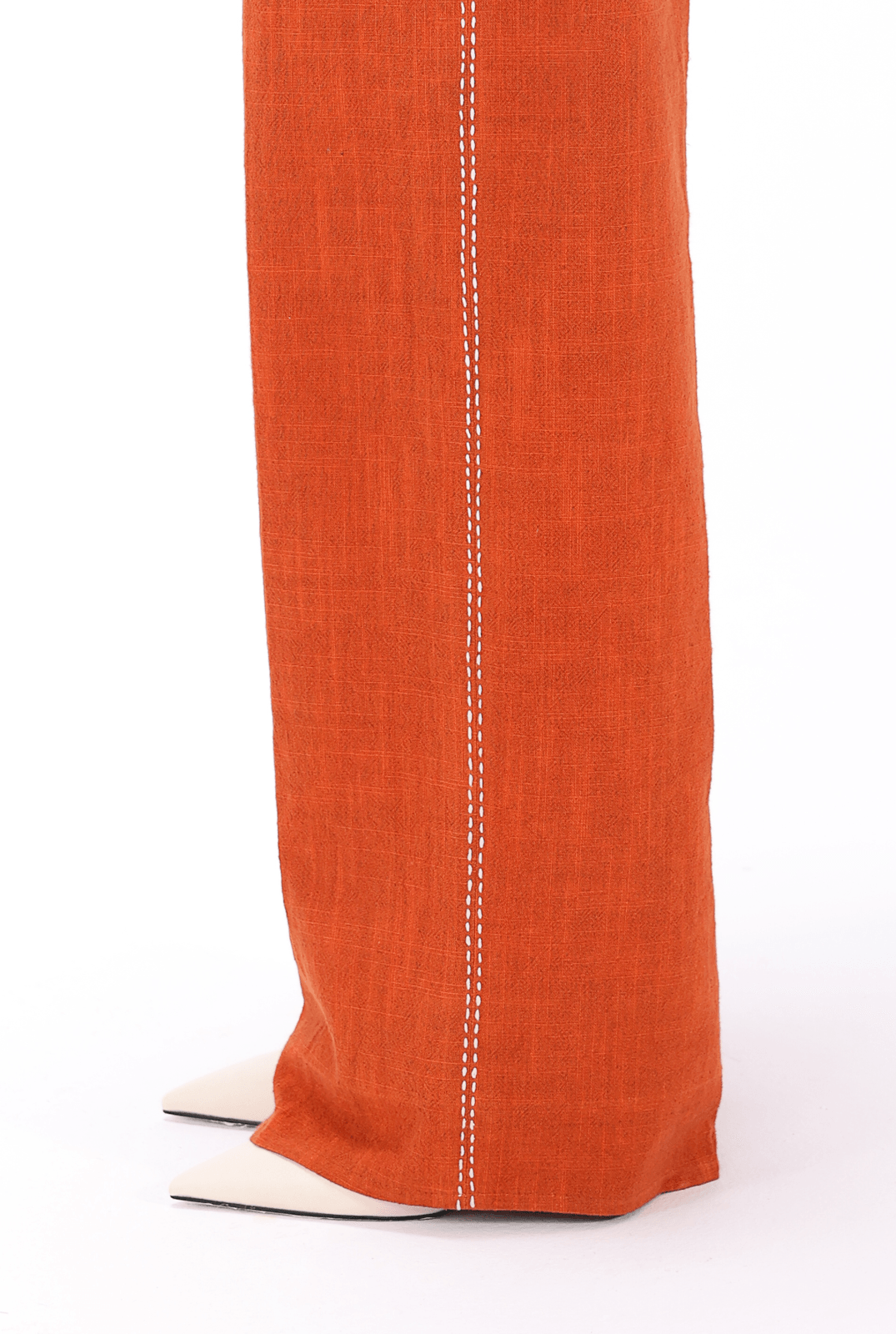 Burnt Orange Kantha Trouser - AMBR INDIA - #tag1# - #tag2# - #tag3# - #tag4#