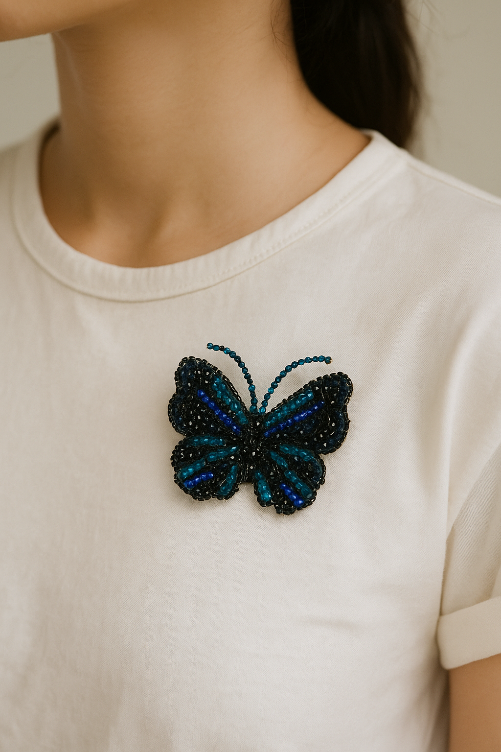 Crystal Butterfly Brooch