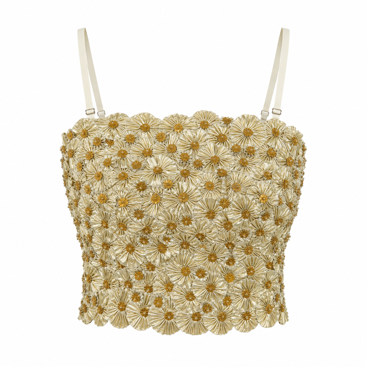 Champagne Flower Saree Set