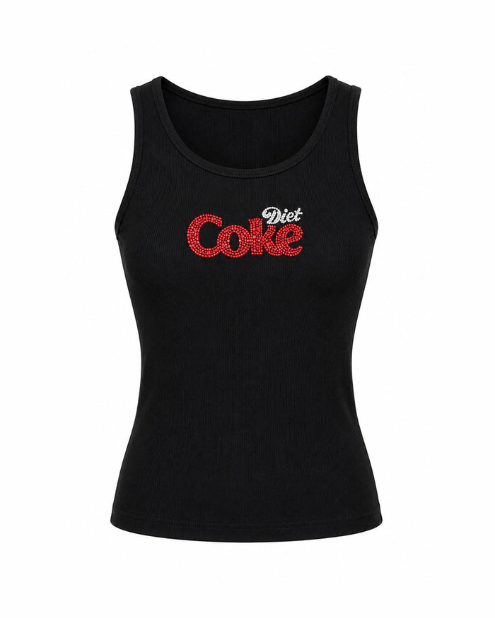 Diet Coke Ribbed Top - Black (Limited Edition)