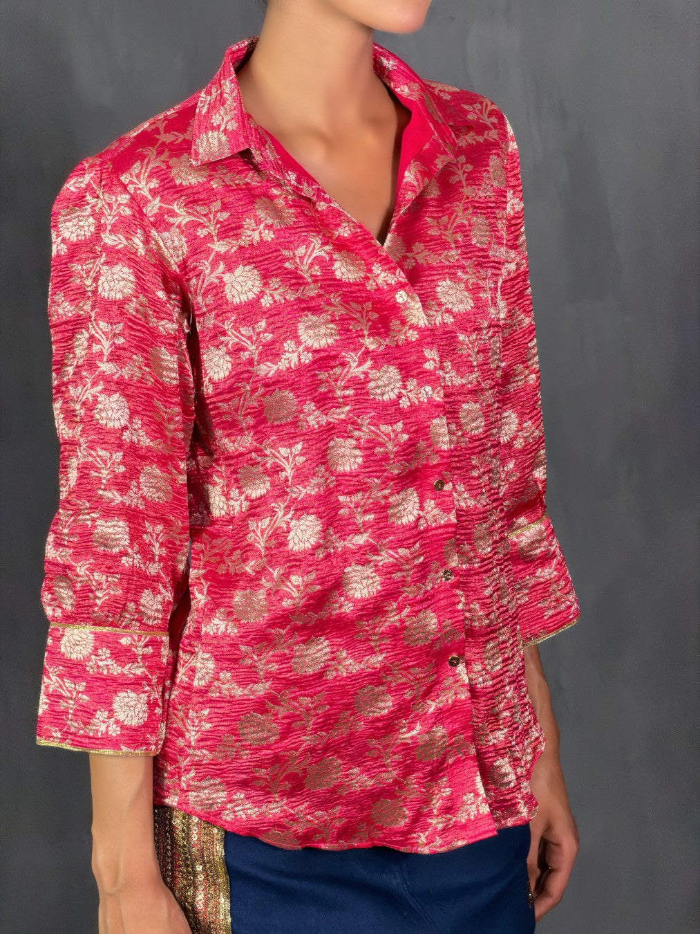 Pink Crushed Tissue Shirt