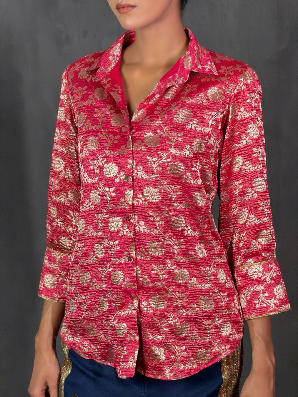 Pink Crushed Tissue Shirt