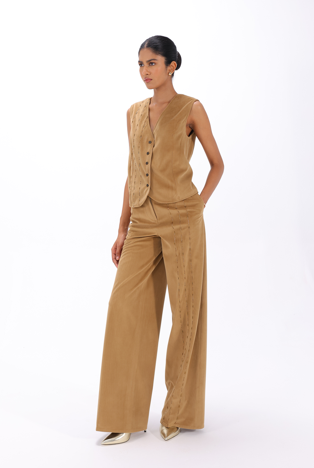 Fawn Zardozi Trouser