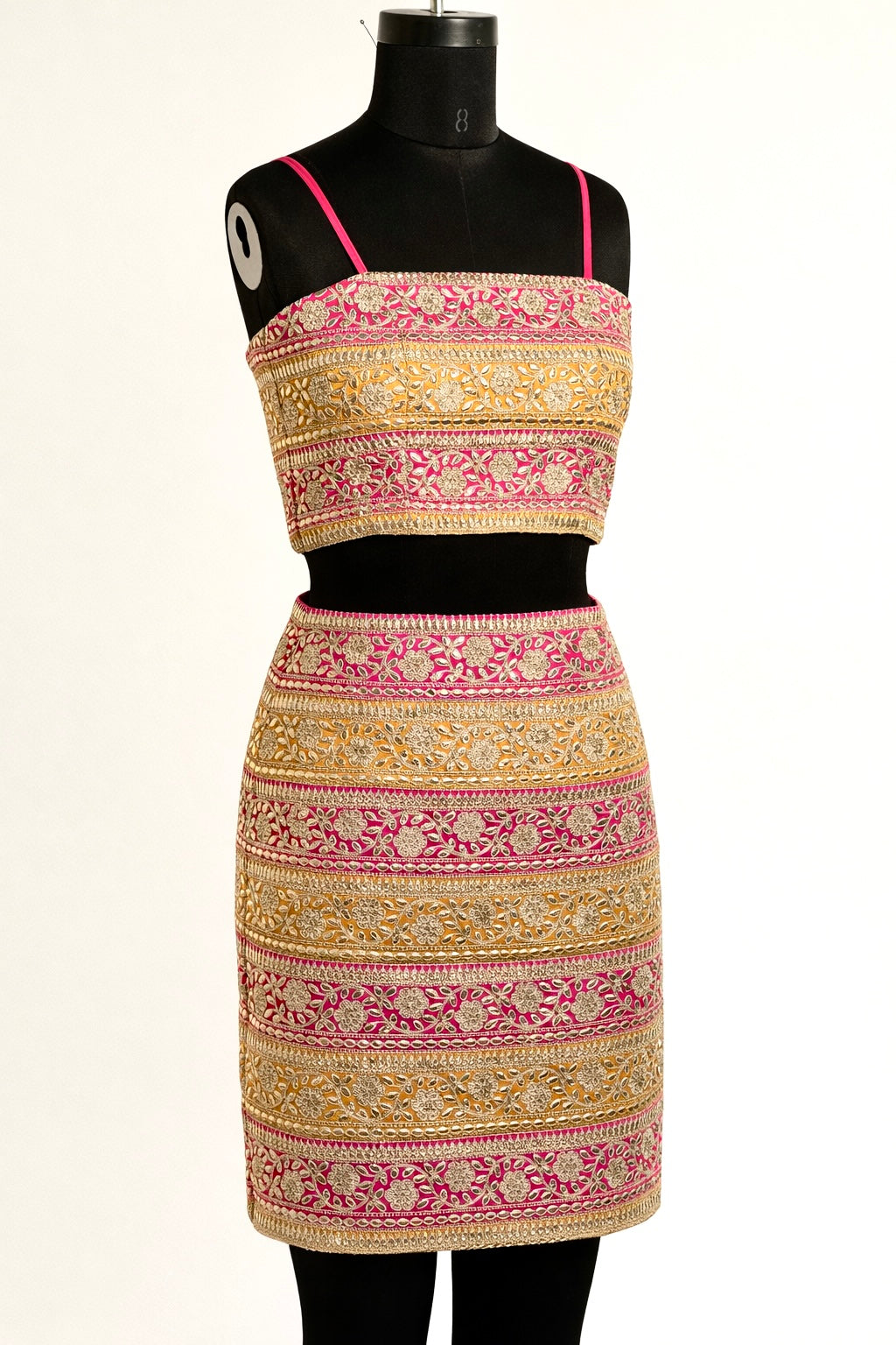 Pink and Yellow Gota Patti Top