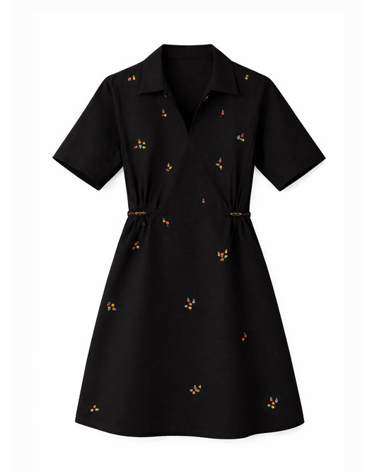 Gardenia Black Cotton Dress