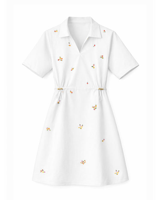 Gardenia White Cotton Dress