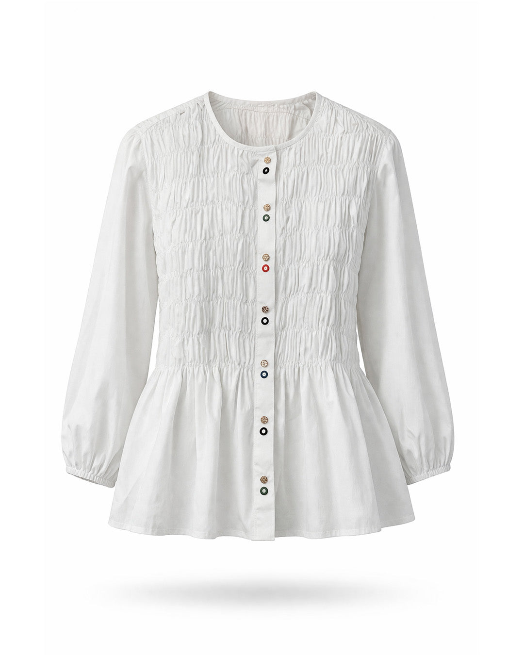Gita Smocked Cotton Shirt