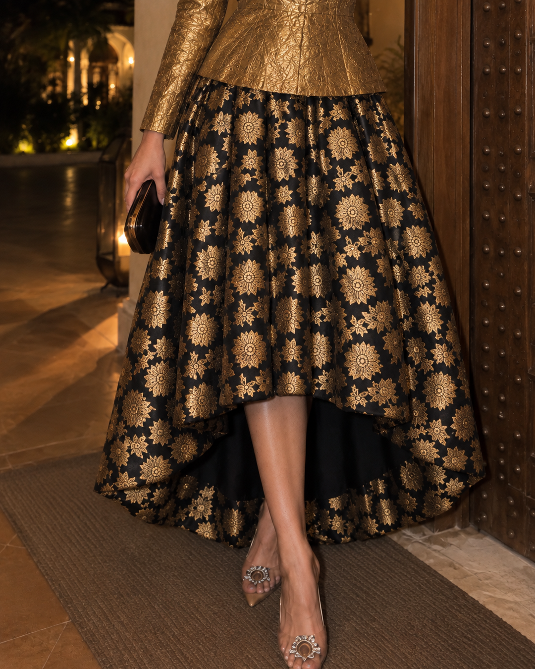 Gold Brocade Co-ord Set