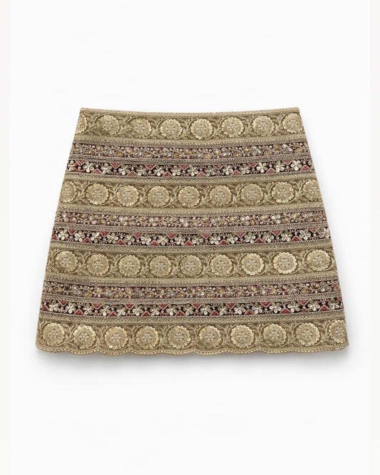 Pink, Plum and Gold Gota Skirt