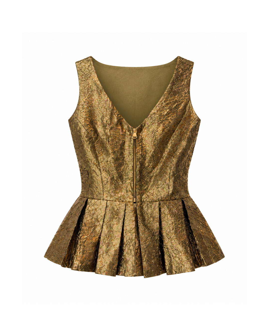 Gold Tissue Pleated Top