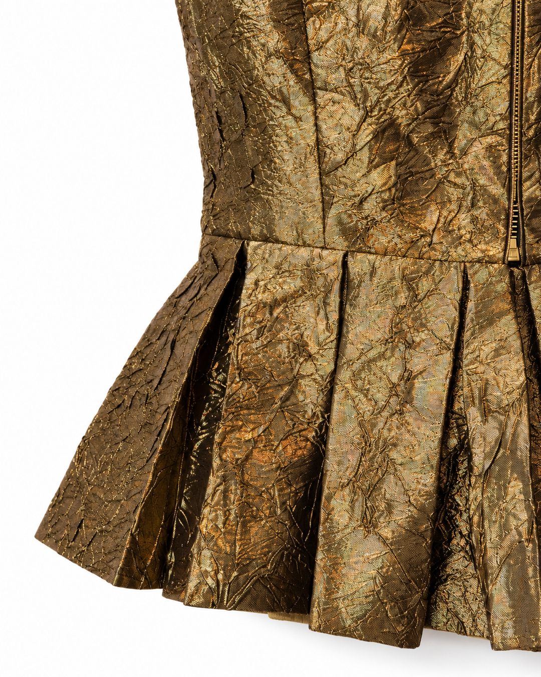 Gold Tissue Pleated Top