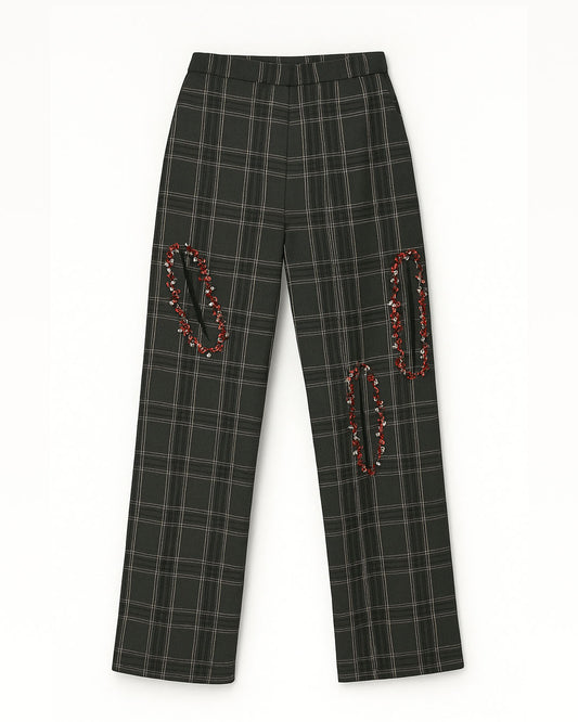 Grey checks trousers