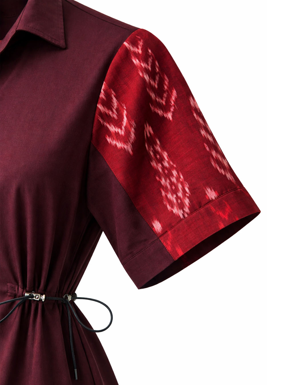 Ikat Burgundy Denim Dress