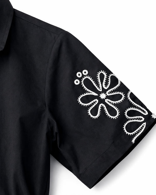 Lila Cotton Shirt – Black