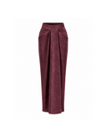 Merlot Satin Drape Skirt