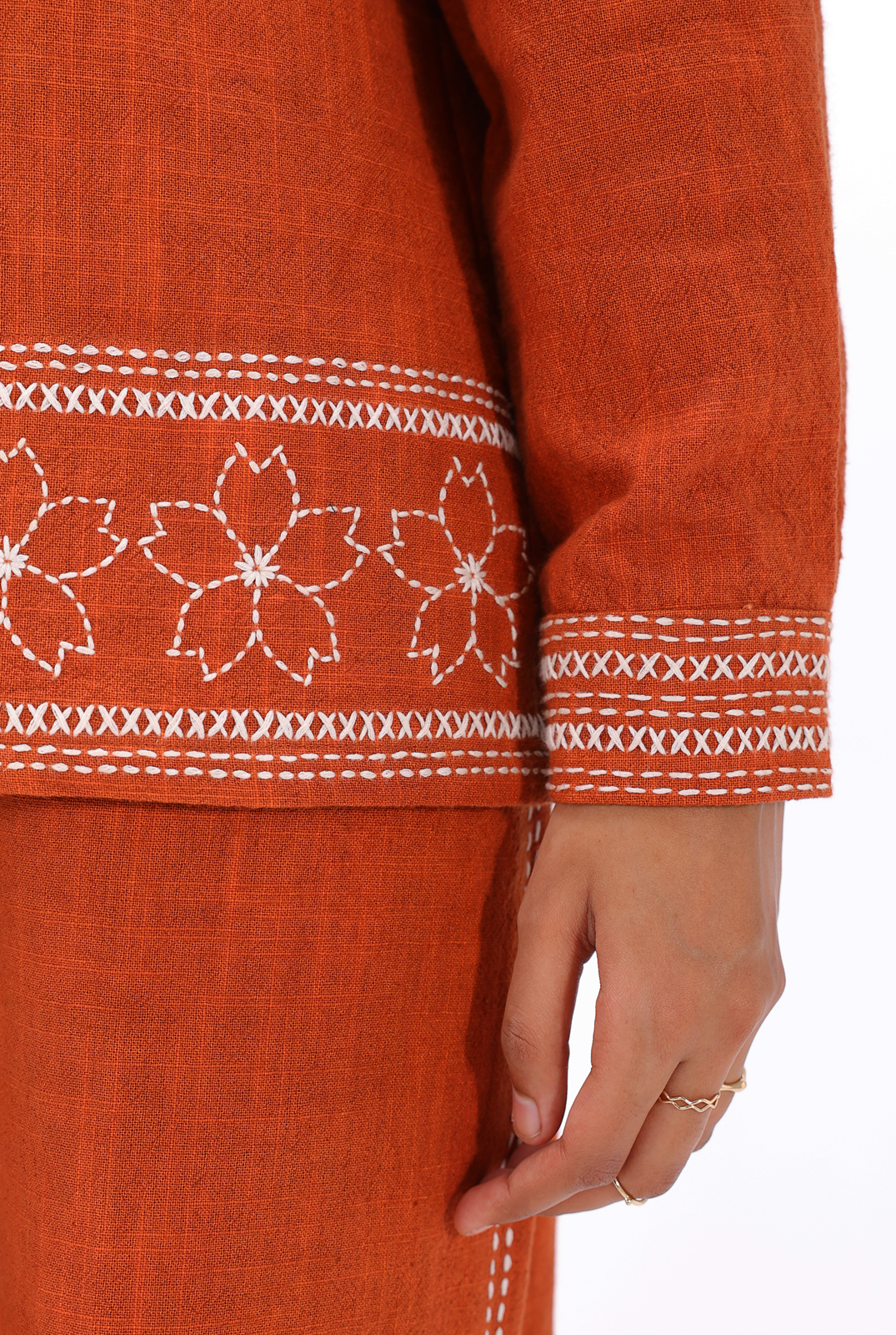 Burnt Orange Kantha Co-ord Set