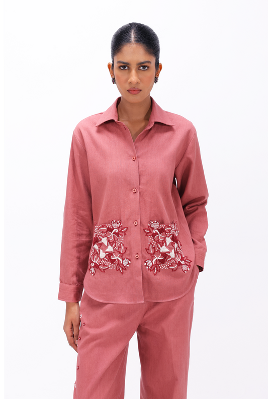 Pink Chikankari Shirt