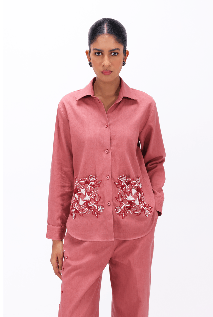 Shop our Pink Chikankari Shirt | Handcrafted Clothing by AMBR, India ...