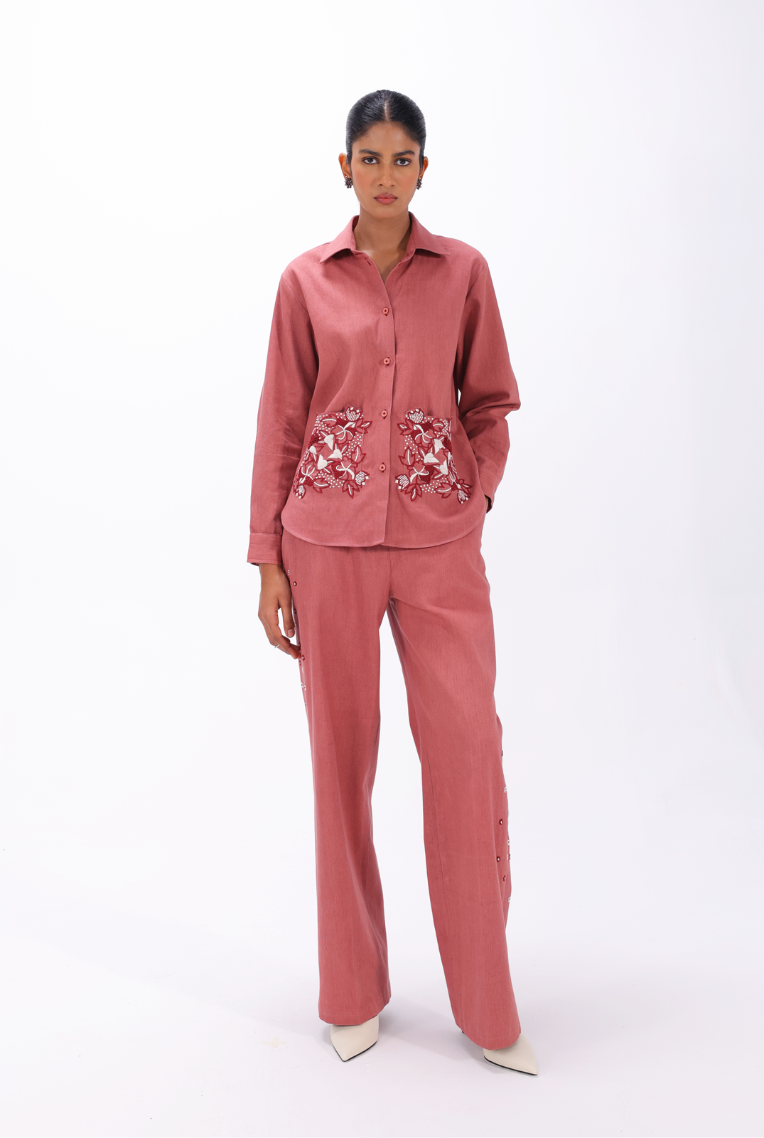 Pink Chikankari Shirt