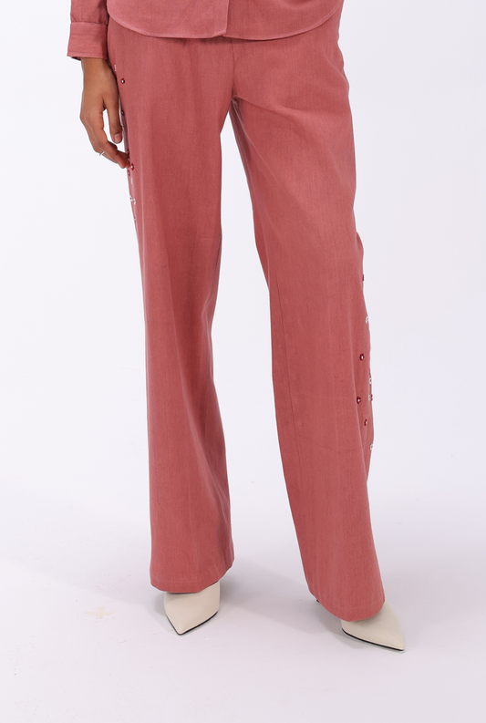 Pink Chikankari Trouser